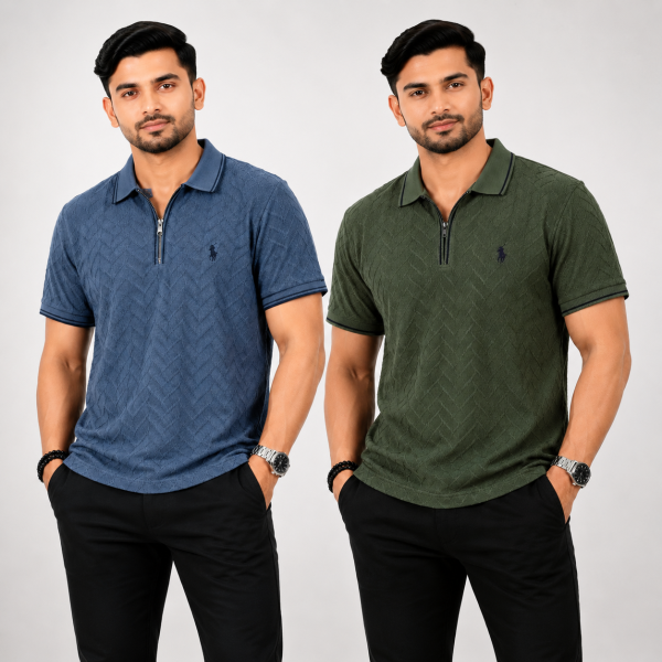 Trendy Zipper Polo Combo